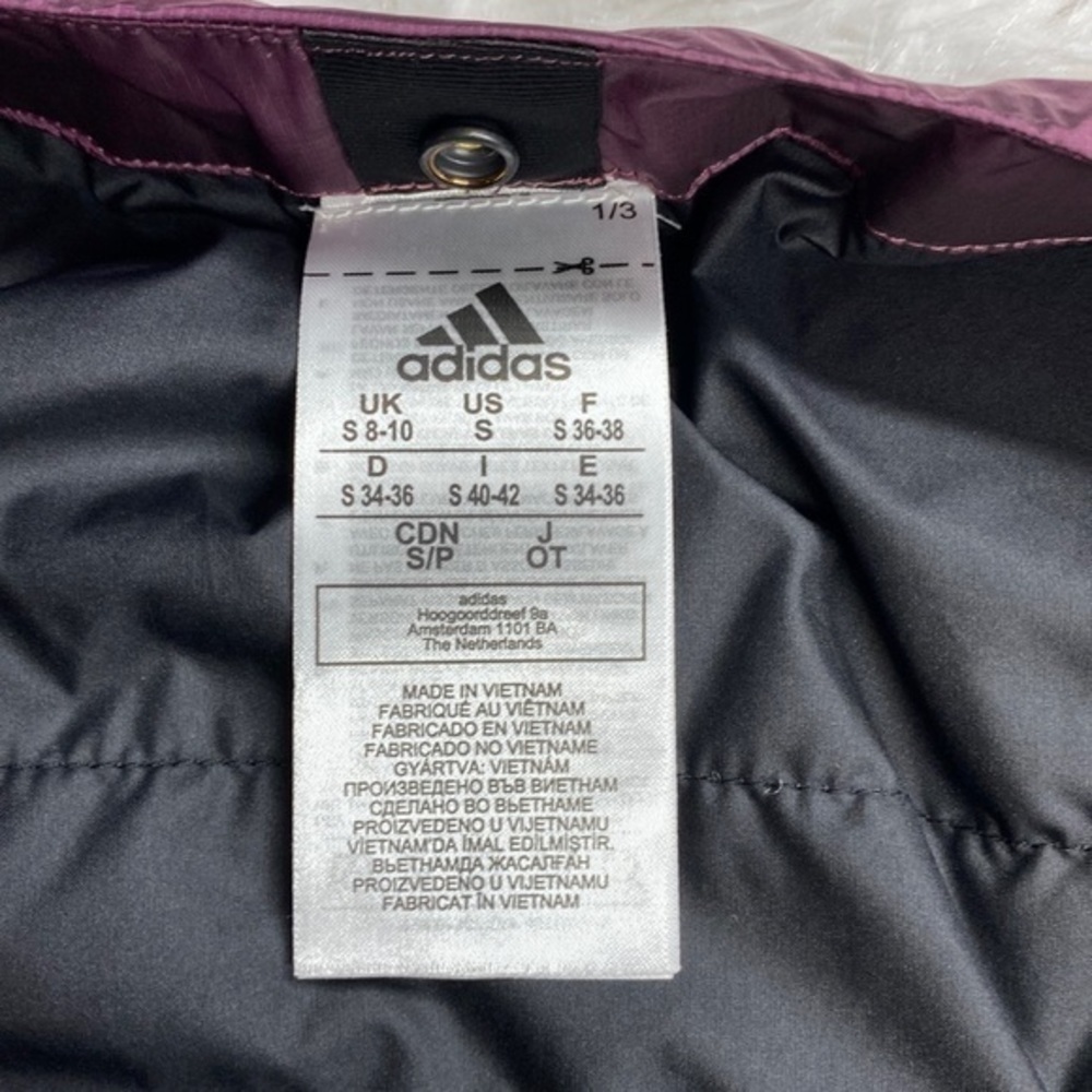 Adidas W down vest C.R. in power berry size small NWT - Picture 11 of 16